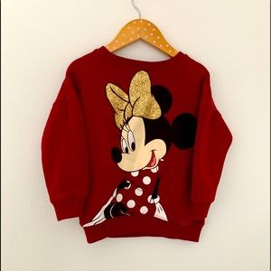 Zara Disney Minnie Mouse Girl Burgundy Pullover